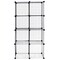 Black Metal Multipurpose Interlocking Wire Space-Saving Shelf Cubes Perfect for Home Storage